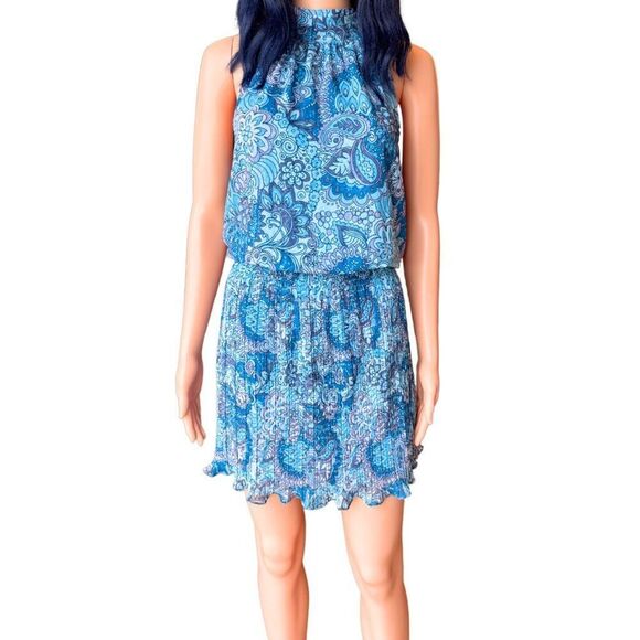 Ramy Brook Blue Paisley Mini Dress - Picture 4 of 8